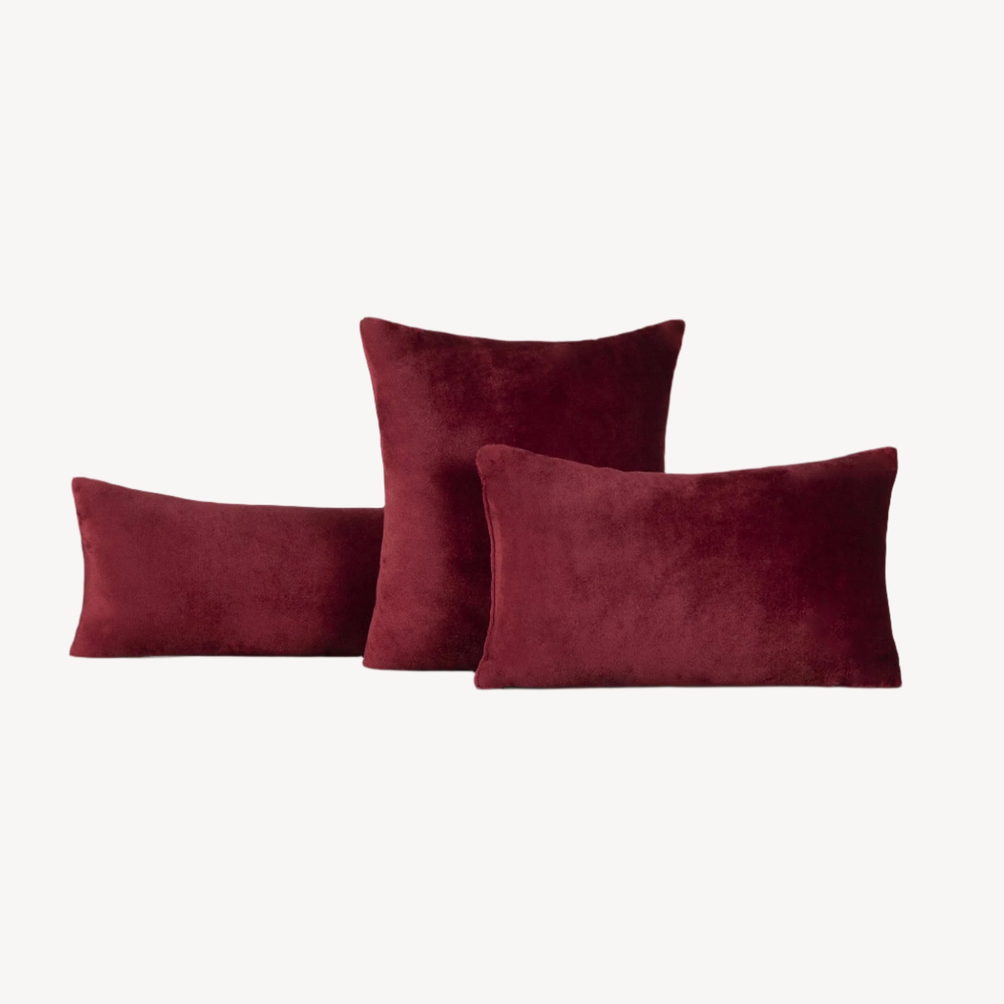 Maroon Plush Cushion - THE LINEN COMPANY