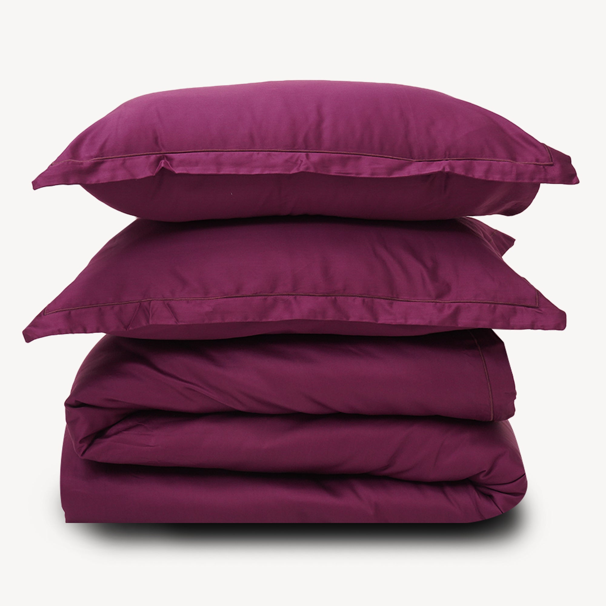 Plum Solid Duvet Cover Set