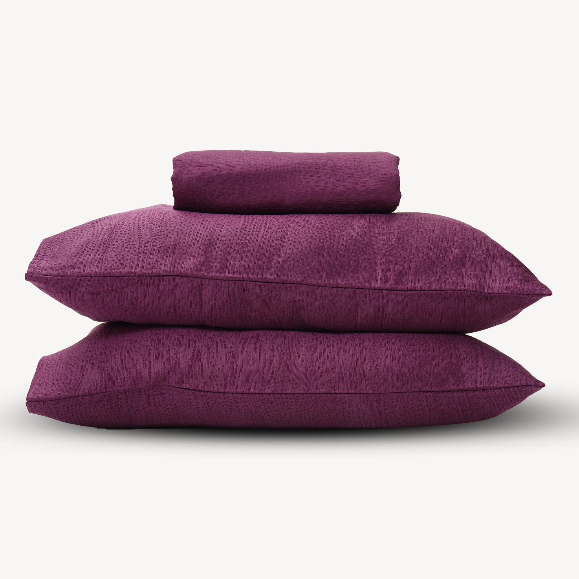 Royal Purple Jacquard Bed Sheet Set