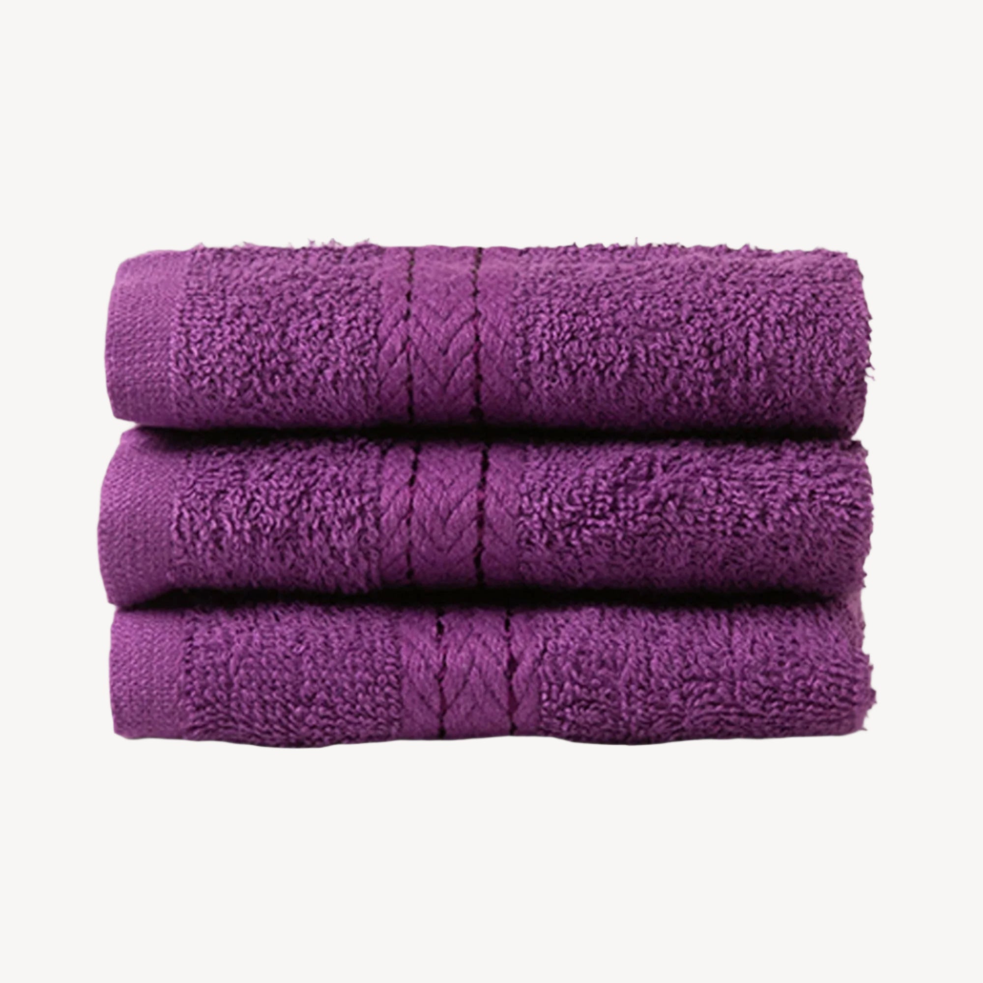 Purple Face Towel - Set of 3 - THE LINEN COMPANY