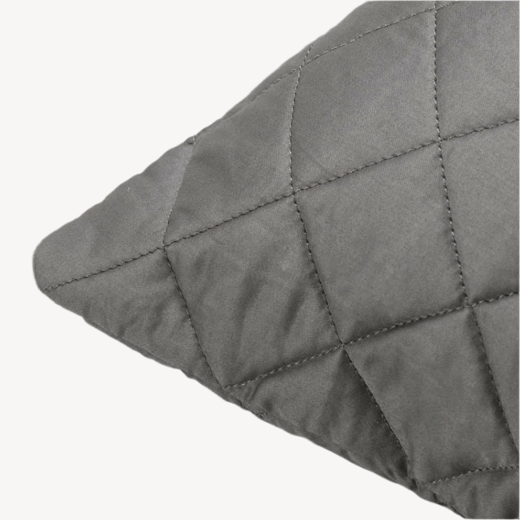 Steel Quilted Cushion Cover - THE LINEN COMPANY