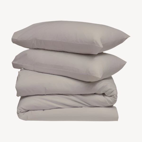 Taupe Solid Duvet Cover Set - THE LINEN COMPANY