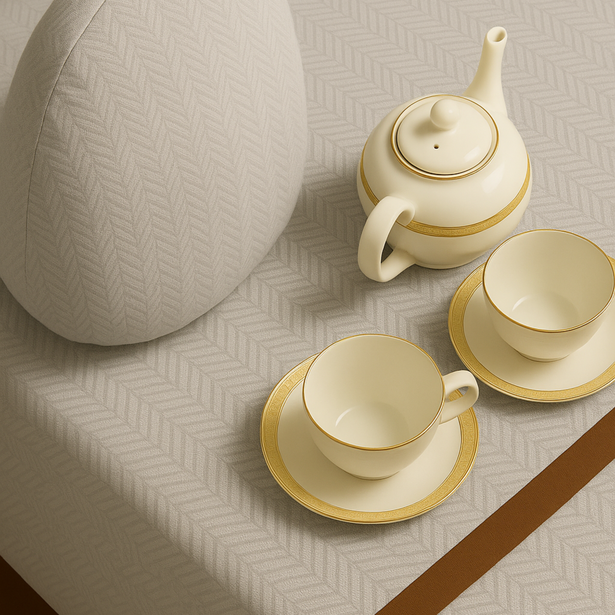Taupe Jacquard Tea Cozy Luxe-Edition