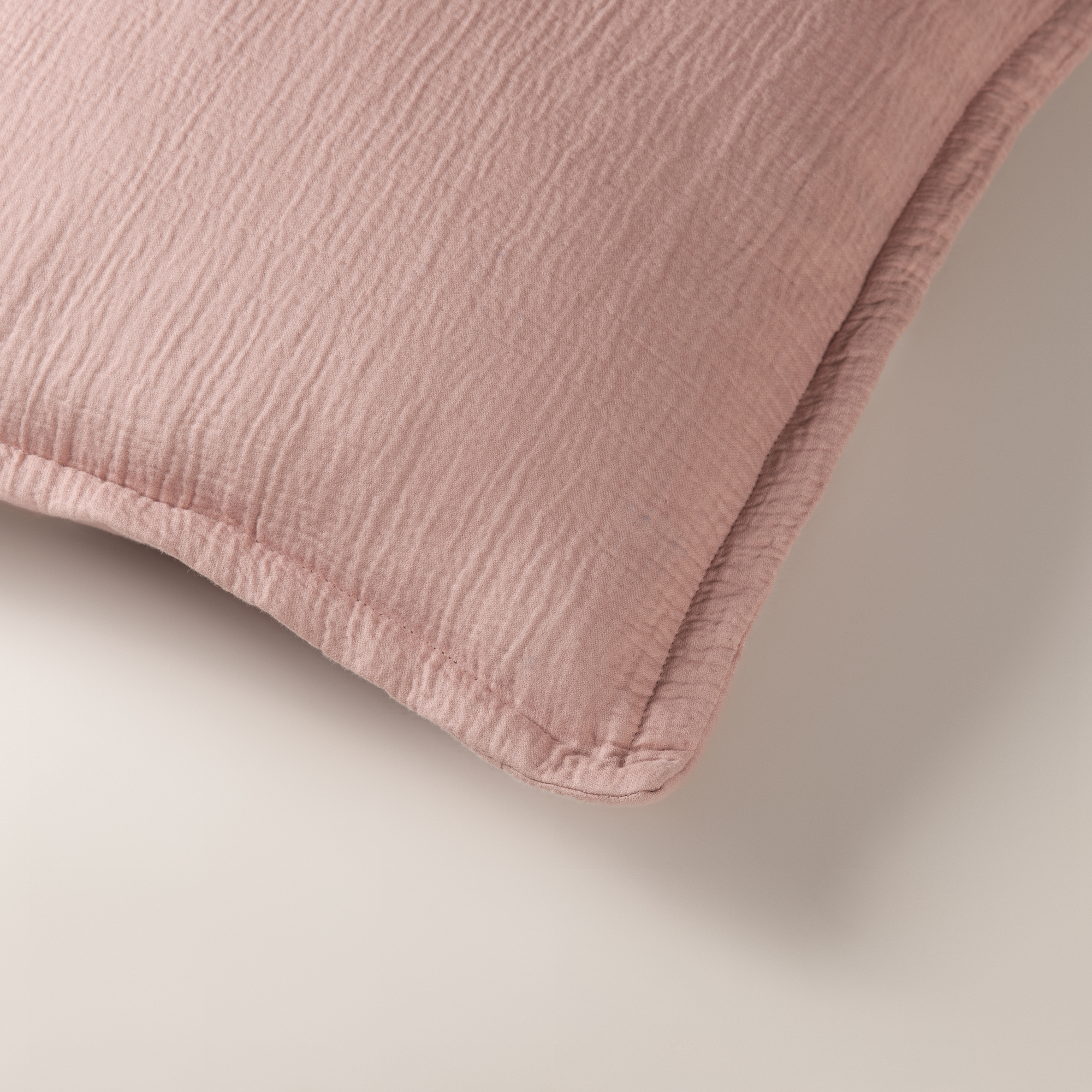 The Linen Company Accessories 16X16 Dusty Rose Cotton Muslin Cushion Cover