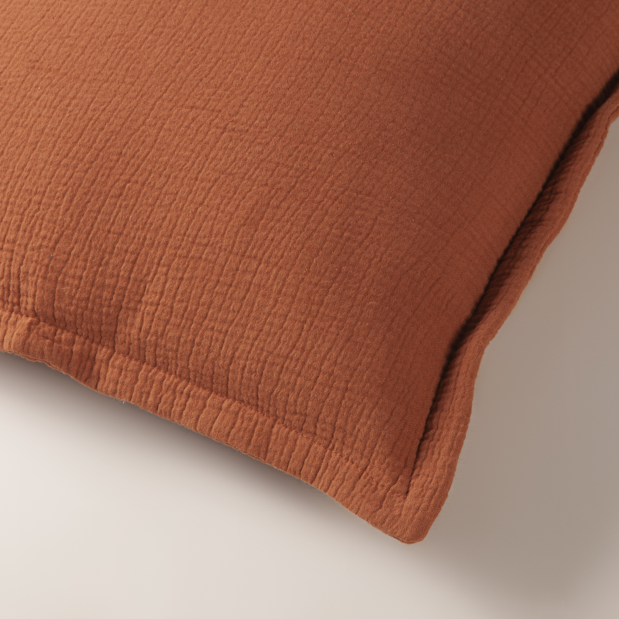 The Linen Company Accessories 16X16 Terracotta Cotton Muslin Cushion Cover