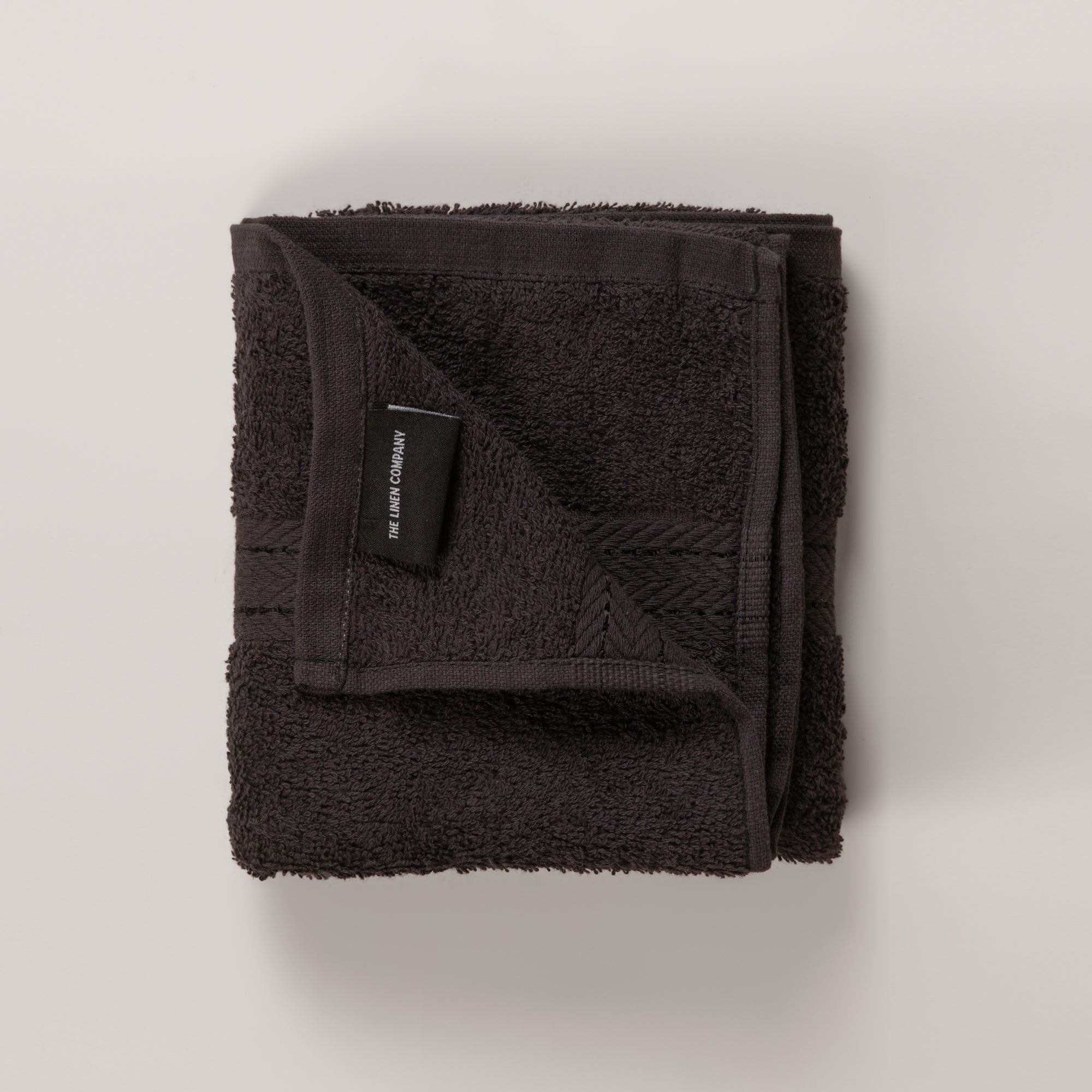 The Linen Company Accessories Hand Black Zigzag Hand Towel