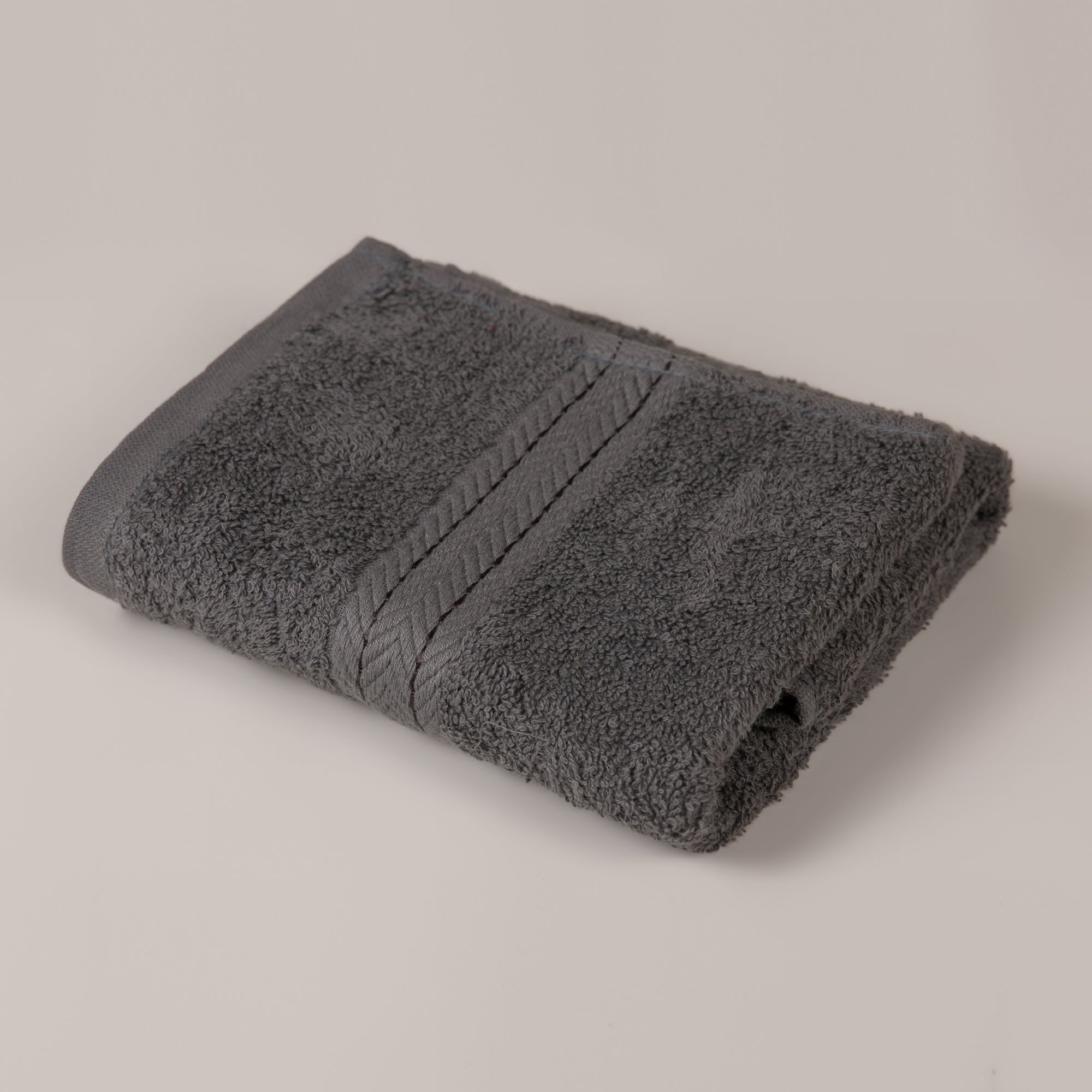 The Linen Company Accessories Hand Charcoal Zigzag Hand Towel