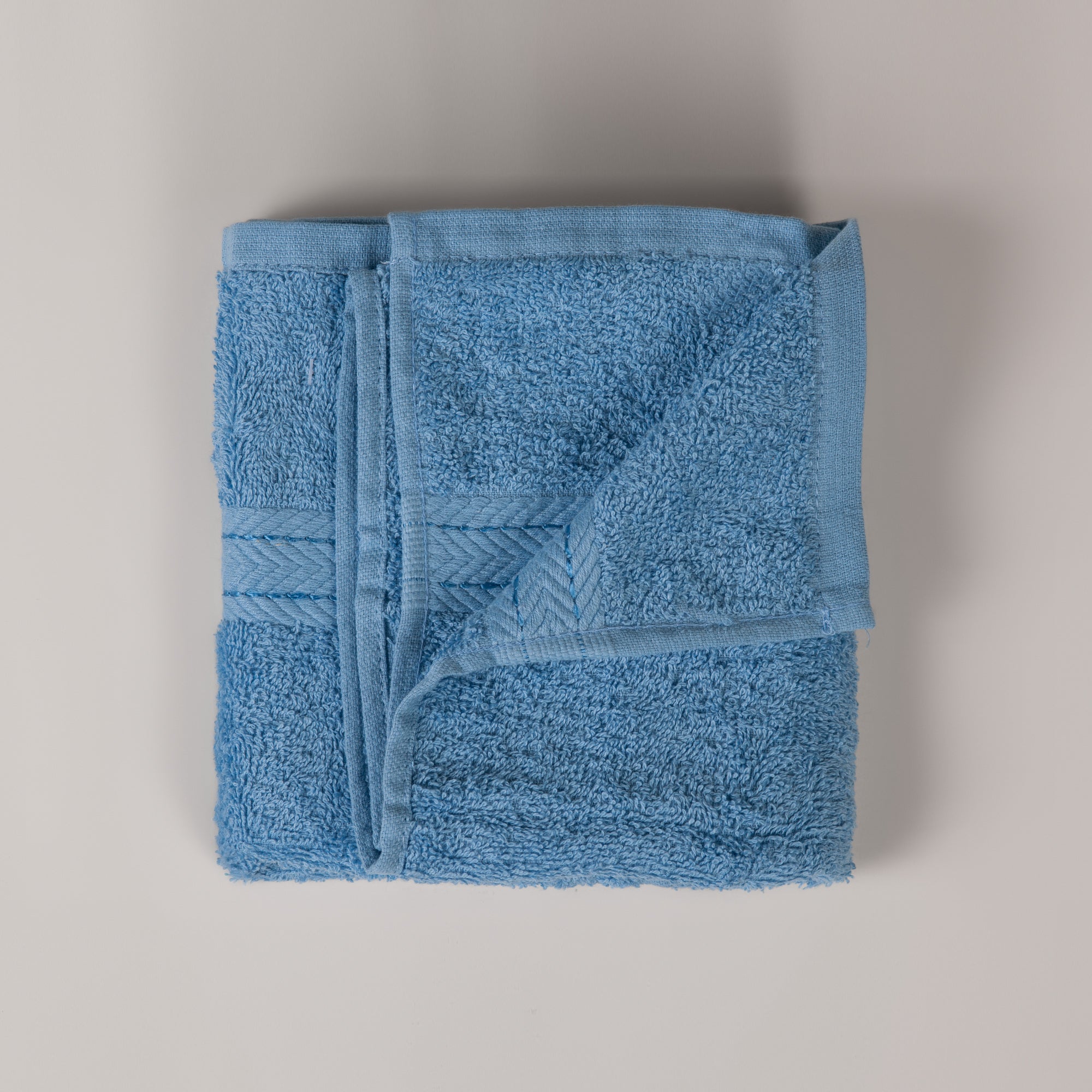 The Linen Company Accessories Hand Sky Blue Zigzag Hand Towel