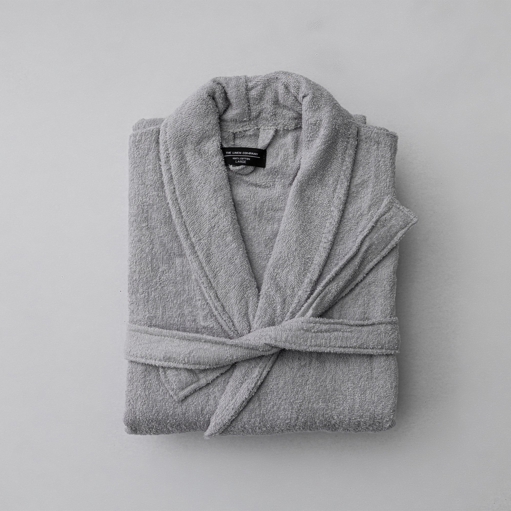 The Linen Company Accessories Large Light Grey Collared Bathrobe