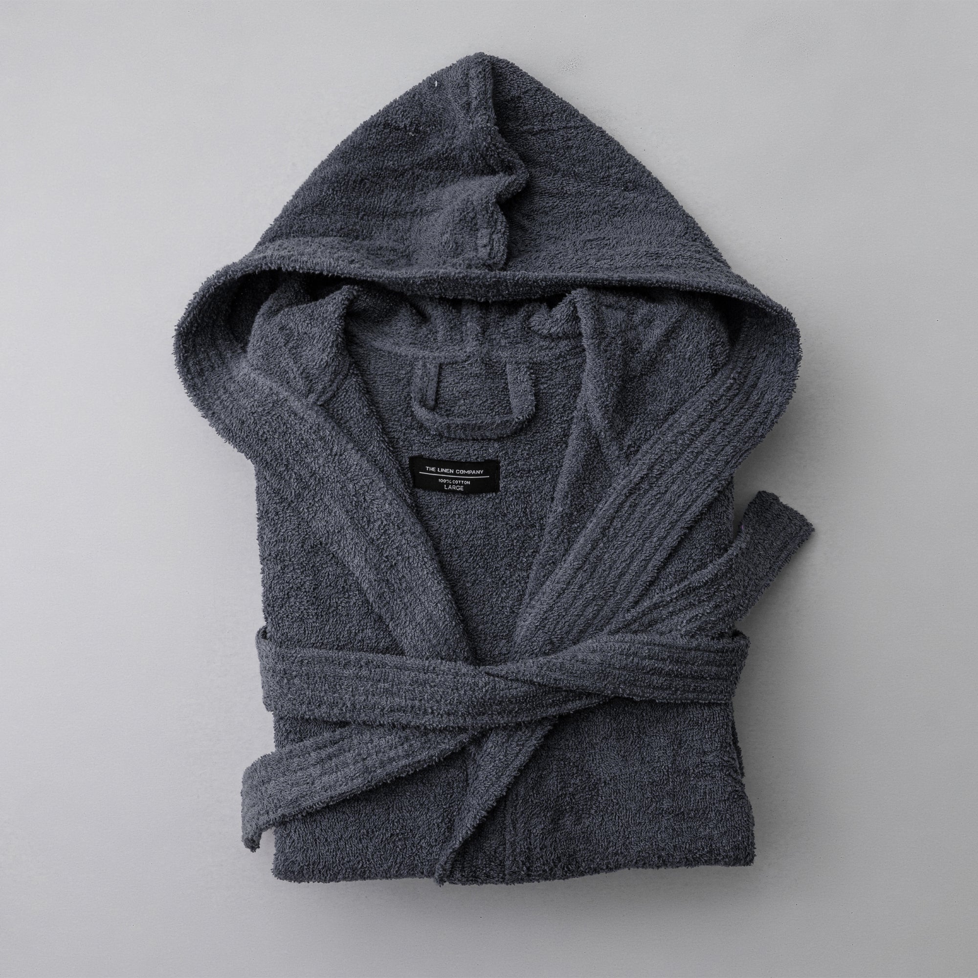 The Linen Company Accessories Large Navy Hooded Bathrobe