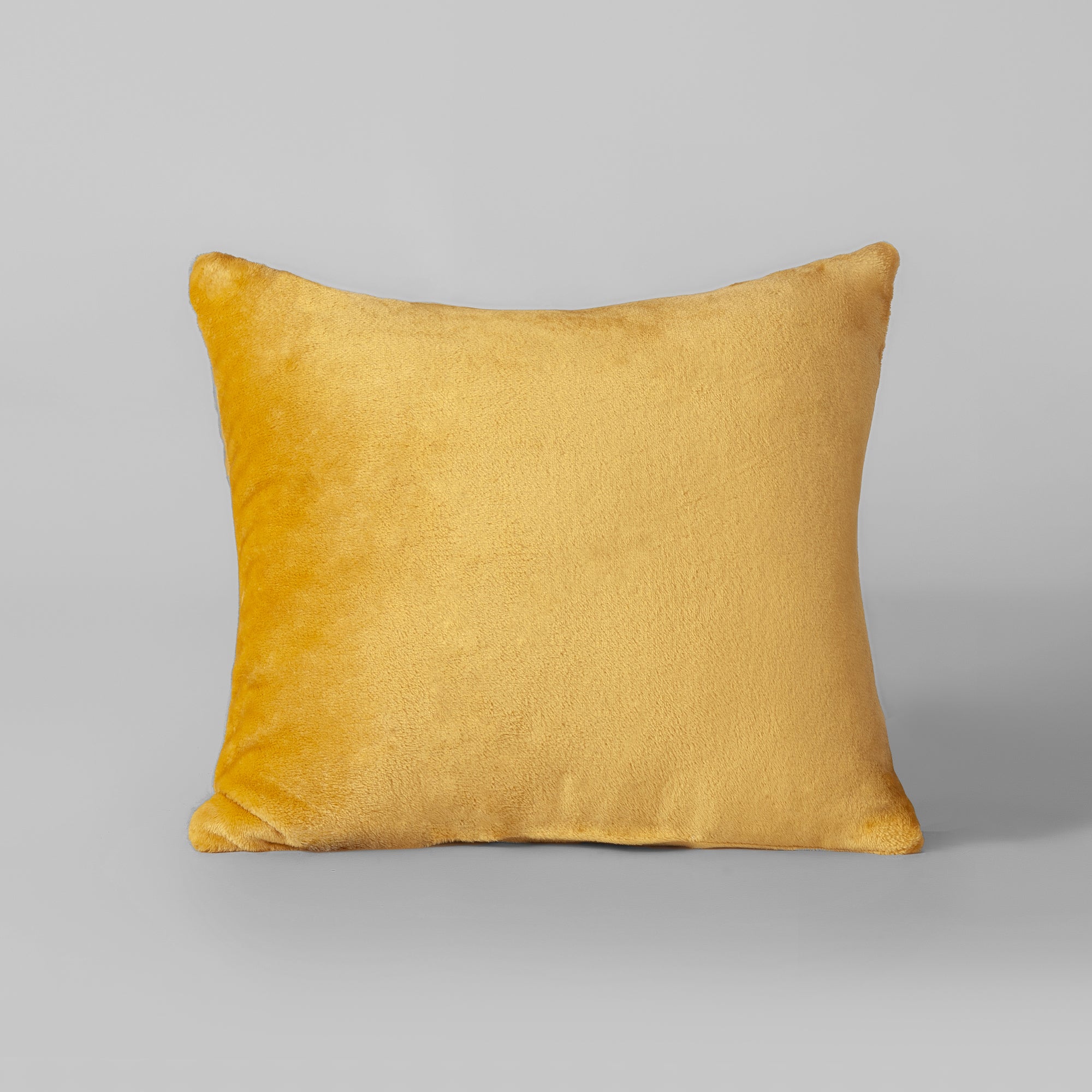 The Linen Company Accessories Square Mustard Plush Cushion