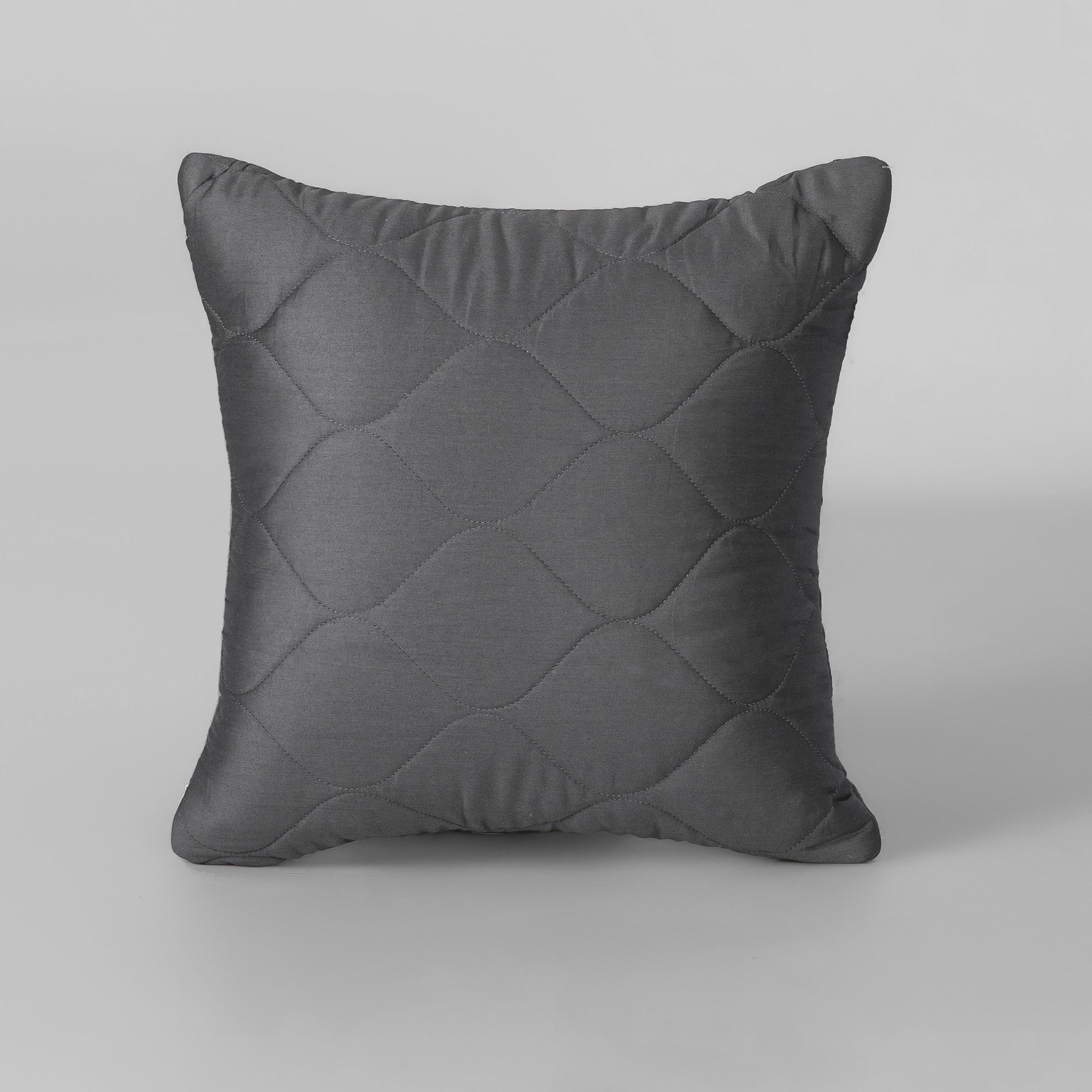 The Linen Company Accessories Standard Charcoal Quilted Cushion Cover