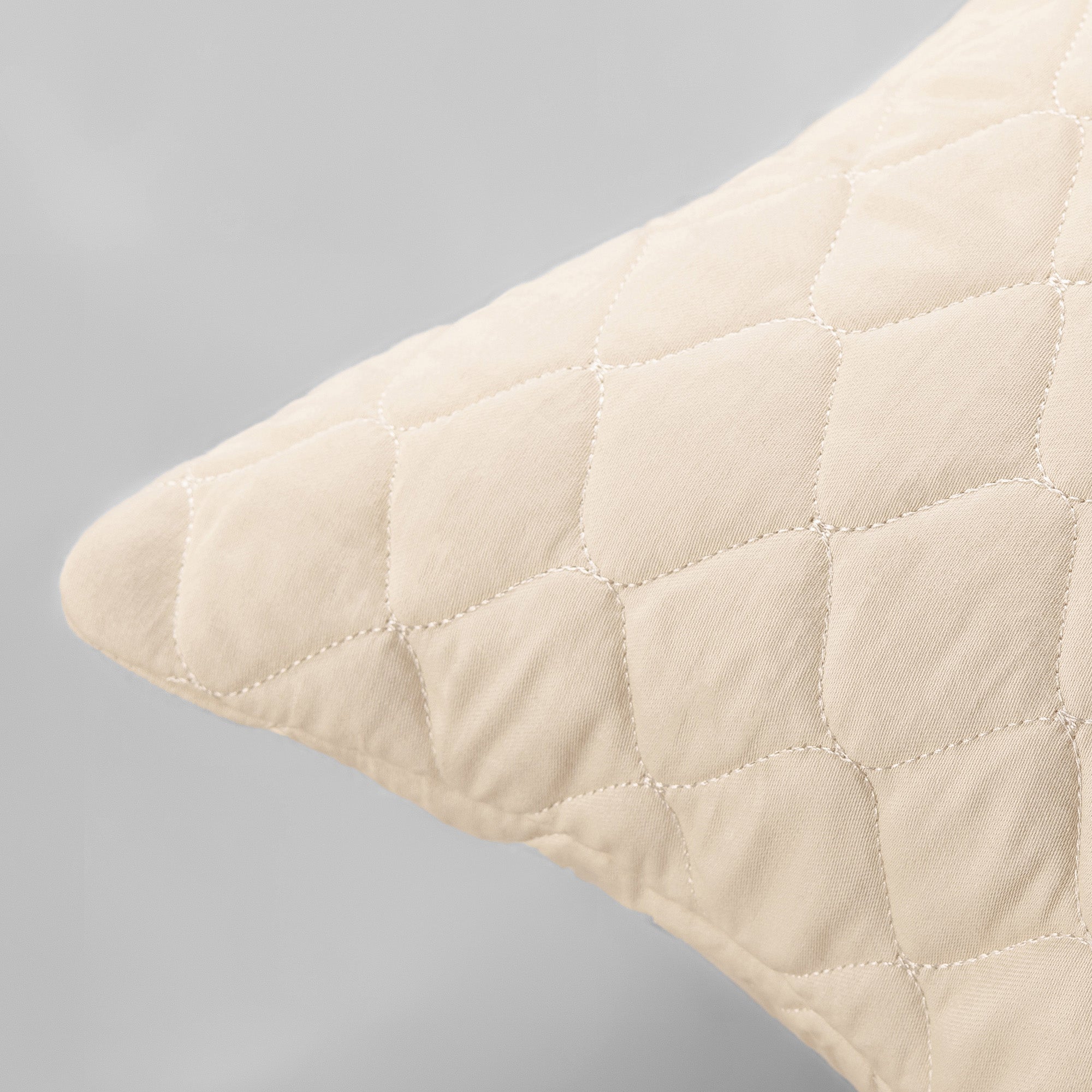 The Linen Company Accessories Standard Ivory Quilted Cushion Cover
