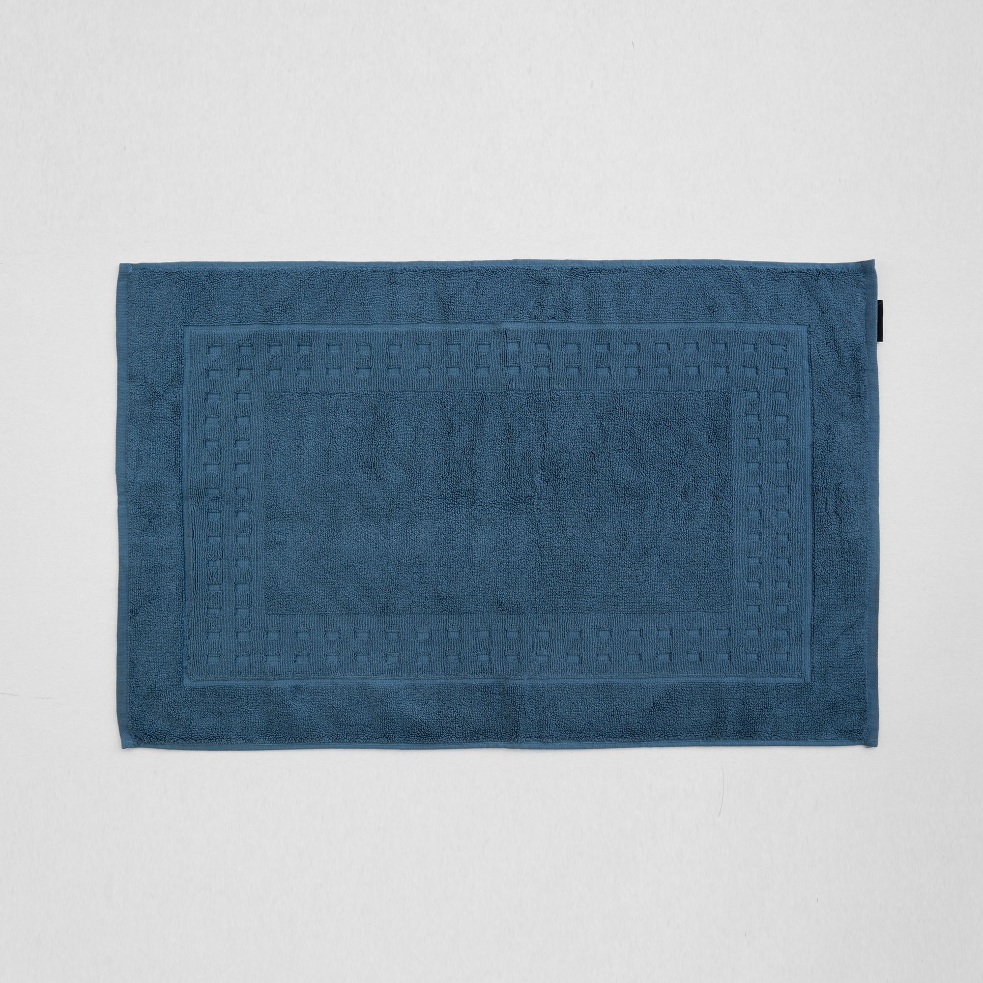 The Linen Company Bath Standard Blue Block Bath Mat