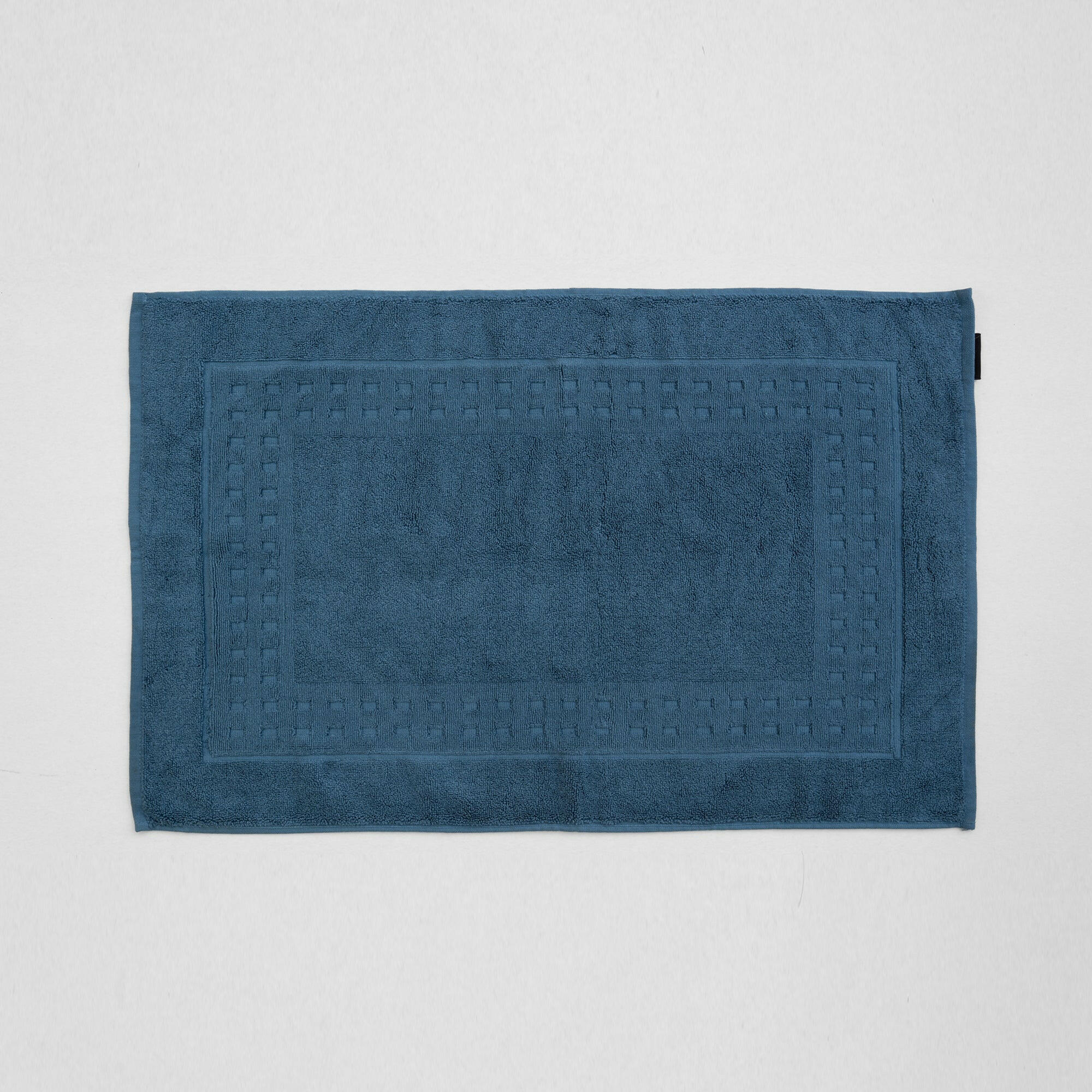 The Linen Company Bath Standard Blue Block Bath Mat