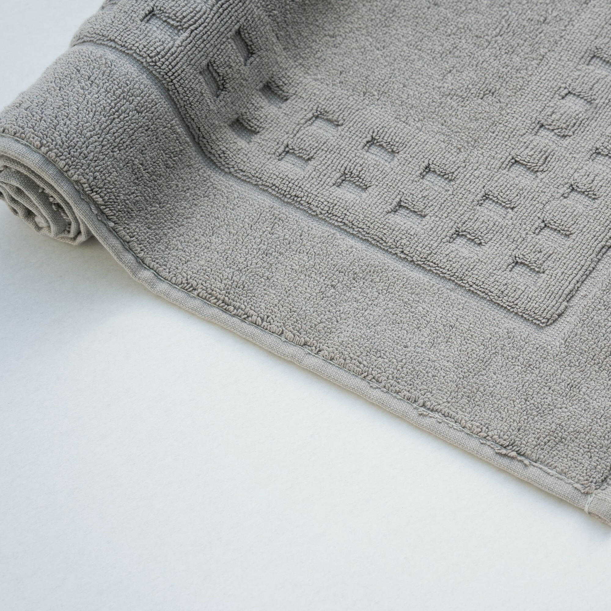 The Linen Company Bath Standard Grey Block Bath Mat