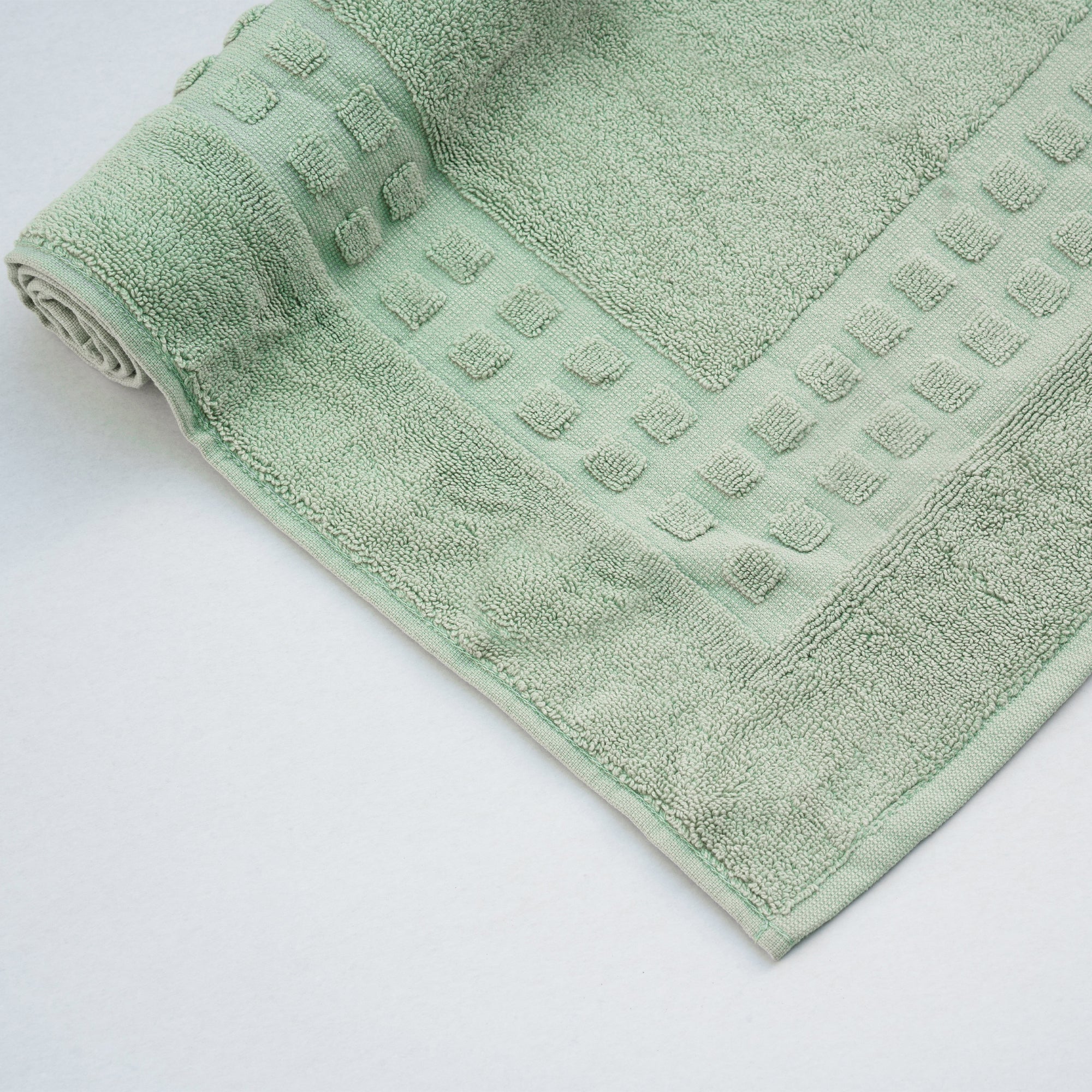 The Linen Company Bath Standard Light Green Block Bath Mat