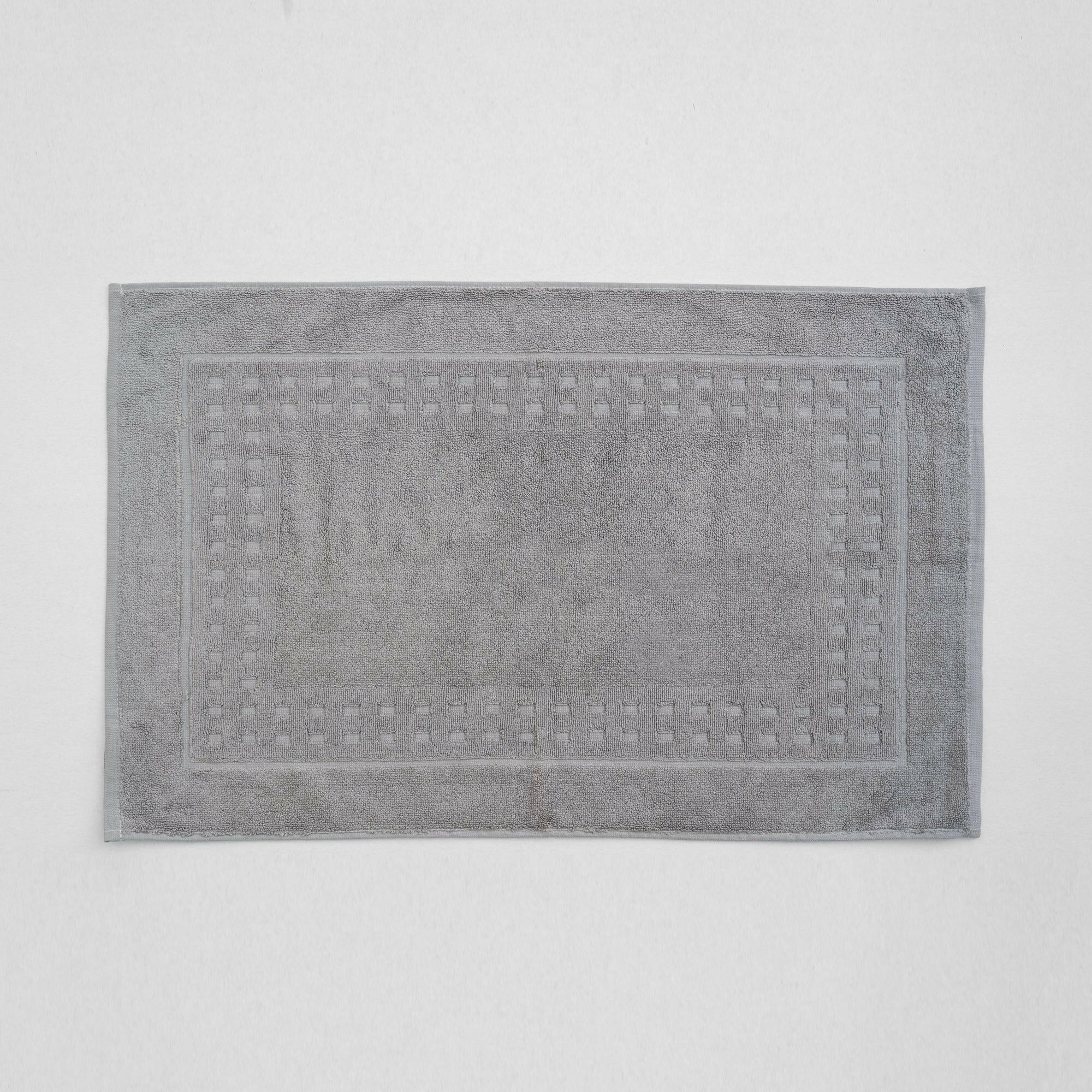 The Linen Company Bath Standard Light Grey Block Bath Mat