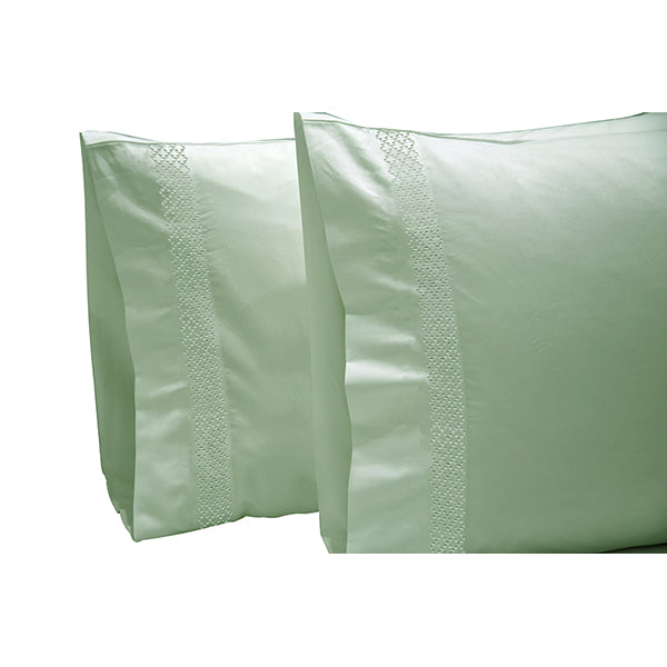 The Linen Company Bedding 30x20 Aloe 800 Supima Wood Work Pillowcases
