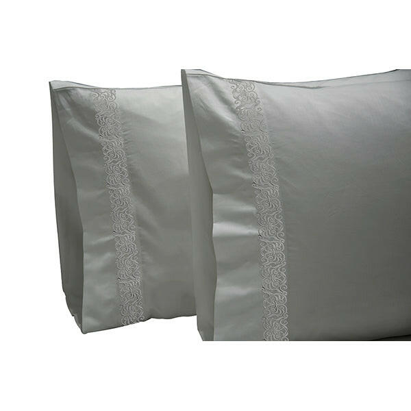 The Linen Company Bedding 30x20 Charcoal 800 Supima Wood Work Pillowcases Charcoal 800 Supima Wood Work Pillowcases | The Linen Company