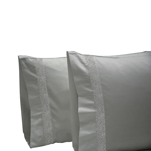 The Linen Company Bedding 30x20 Grey 1000 Supima Swirls Pillowcases