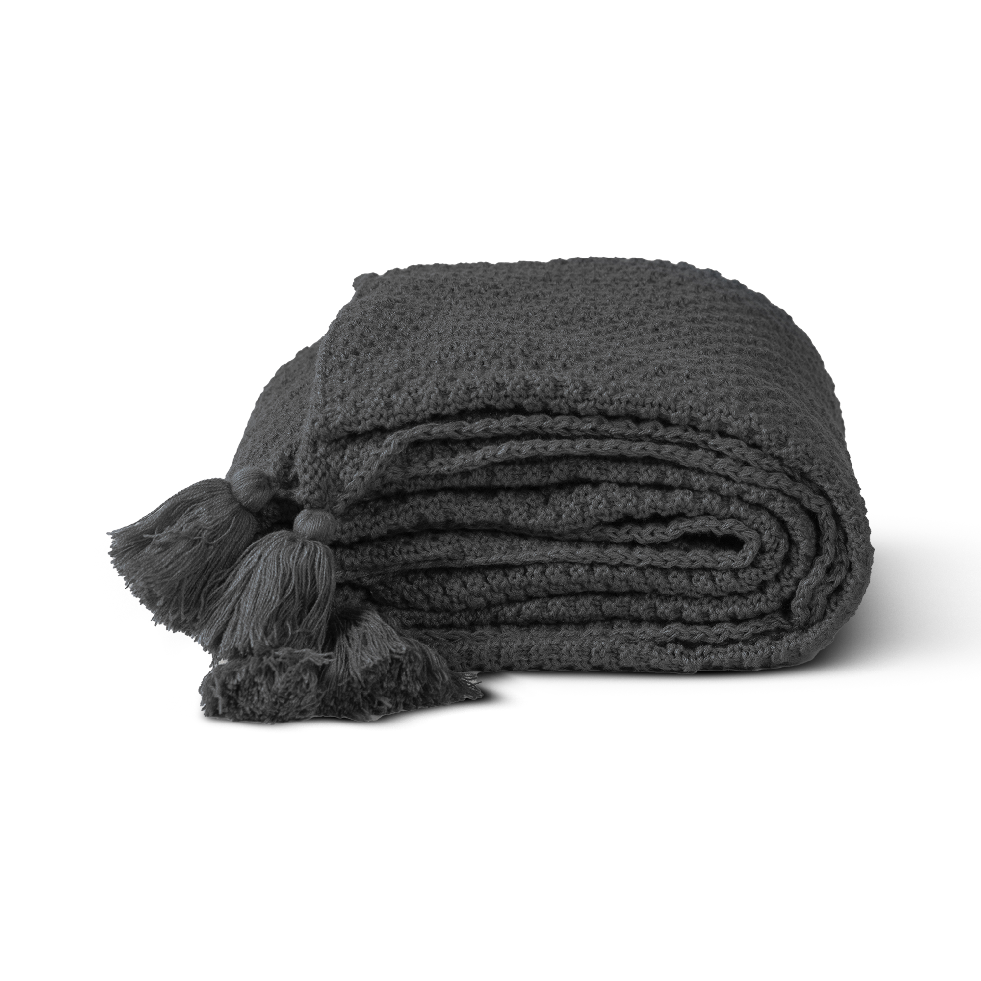 The Linen Company Bedding 51X67 Grey Cozy Knit Throw