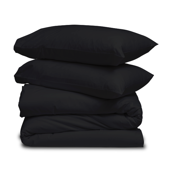 The Linen Company Bedding Black Solid Duvet Cover Set