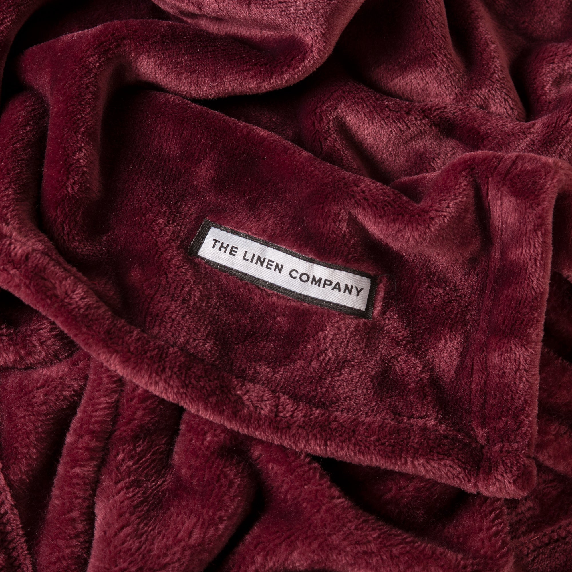 The Linen Company Bedding Burgundy Microfiber Plush Blanket
