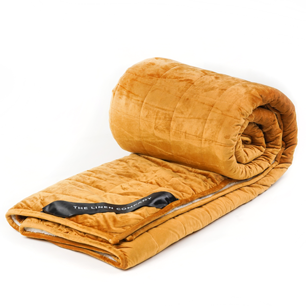 The Linen Company Bedding Camel Sherpa Weighted Blanket