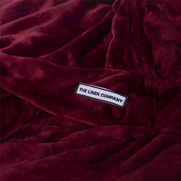 The Linen Company Bedding Double Maroon Microfiber Plush Blanket