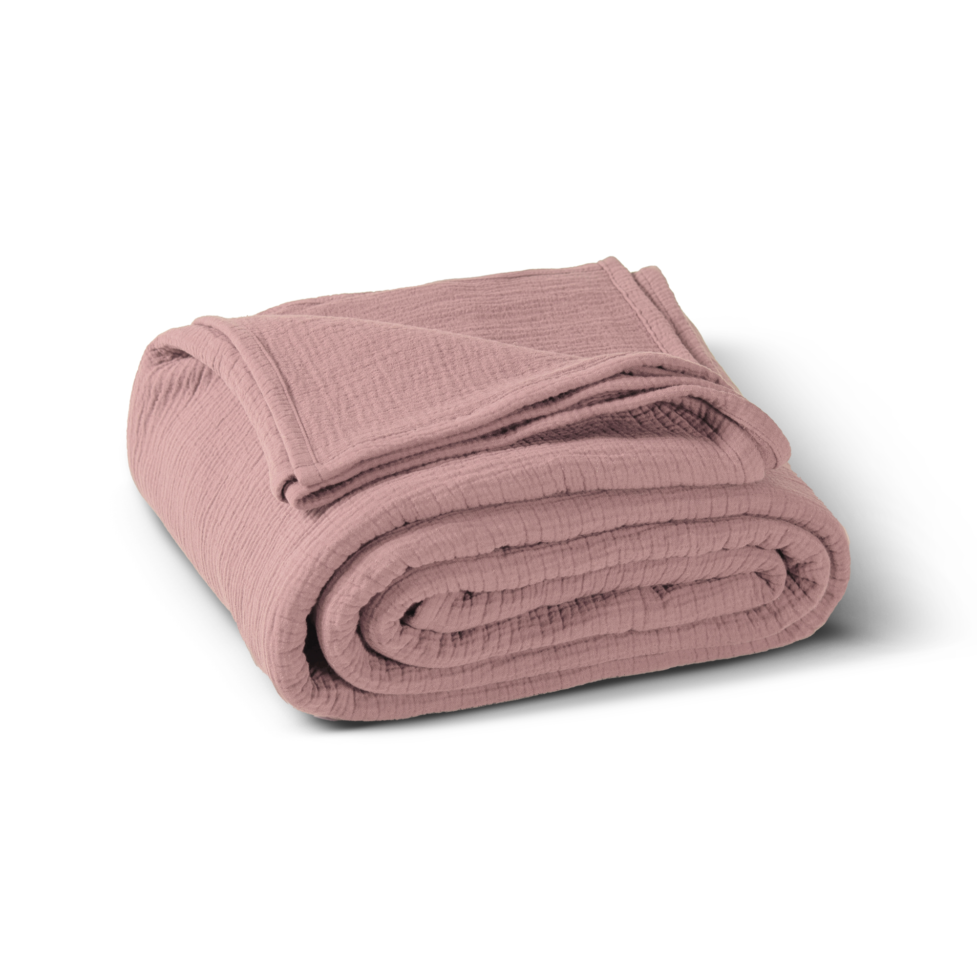 The Linen Company Bedding Dusty Rose Cotton Muslin Blanket