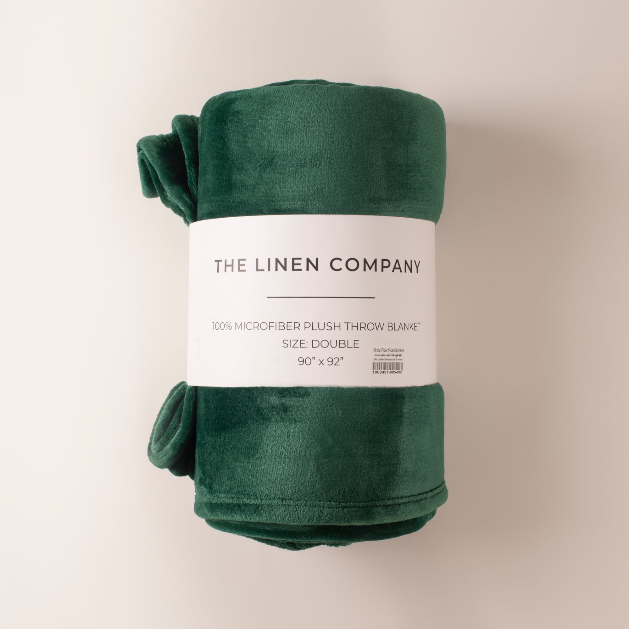 The Linen Company Bedding Emerald Green Microfiber Plush Blanket