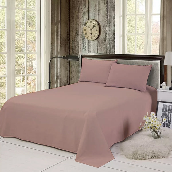 The Linen Company Bedding Flat Sheet Set / Single Rose Pink Solid Bed Sheet Set Rose Pink Solid Bed Sheet Set | Bedding | The Linen Company