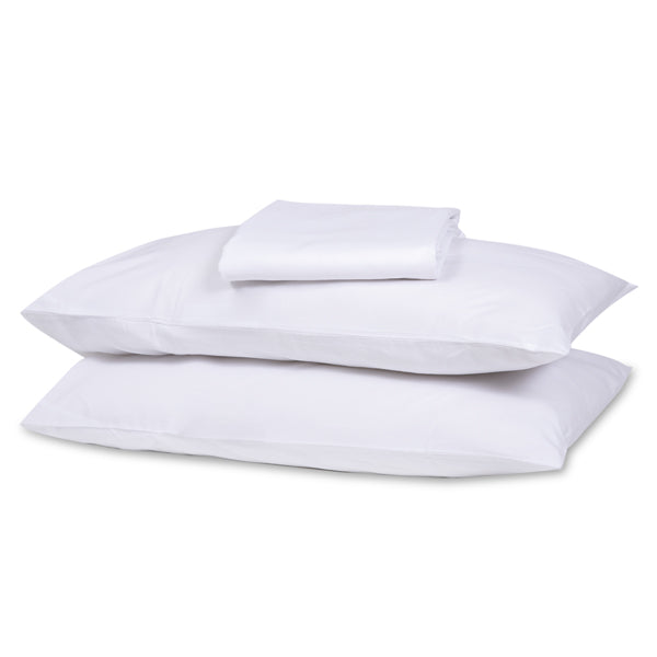 The Linen Company Bedding Flat Sheet Set / White / Single Tencel Cooling Bed Sheet Set