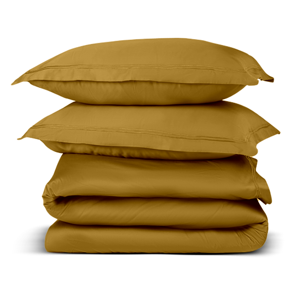 The Linen Company Bedding Honey Mustard Duvet Cover Set