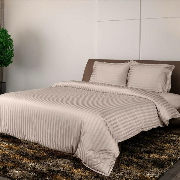 The Linen Company Bedding Ivory Stripe Duvet cover set
