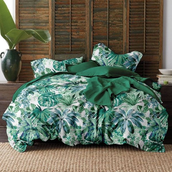 The Linen Company Bedding King Summer Palm Duvet Cover Set