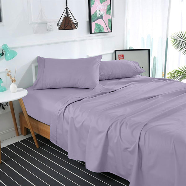 The Linen Company Bedding Lavender Solid Bed Sheet Set