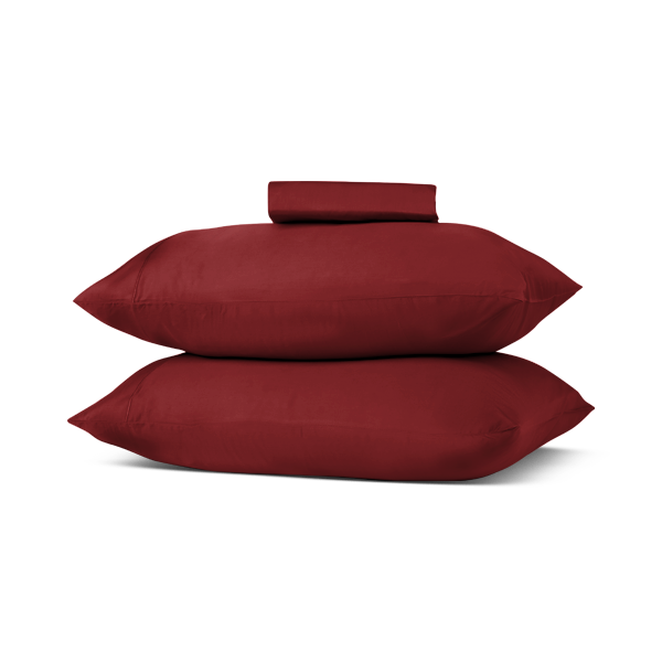 The Linen Company Bedding Maroon Solid Bed Sheet Set