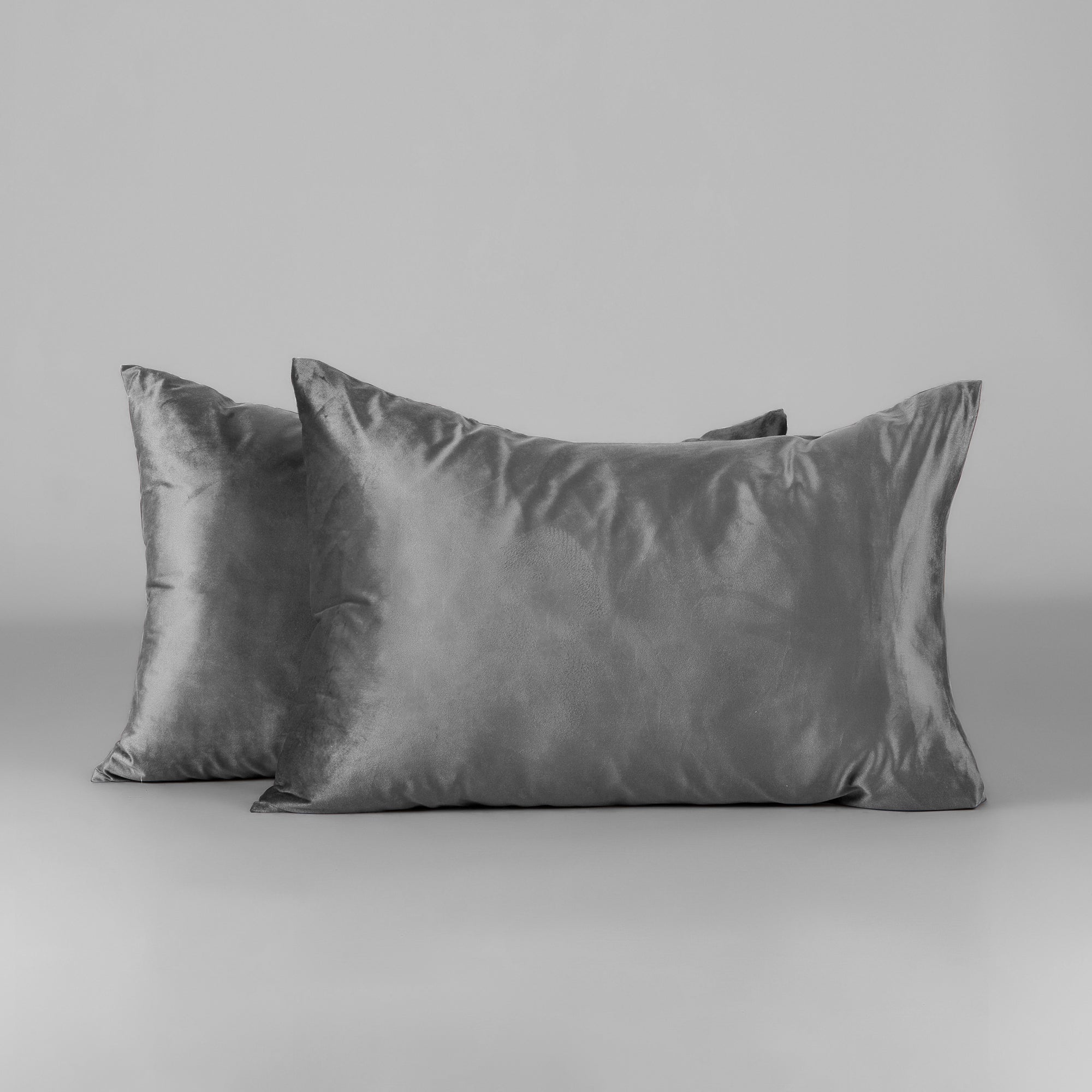 The Linen Company Bedding Mystic Grey Velvet Duvet Cover Set