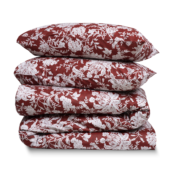 The Linen Company Bedding Pedro Floral Red  Duvet Cover Set