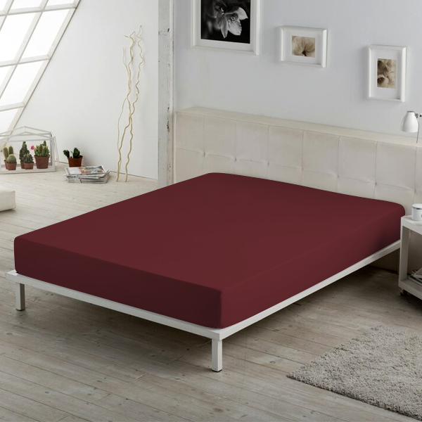 The Linen Company Bedding Queen Deep Red Microfiber Fitted Sheet