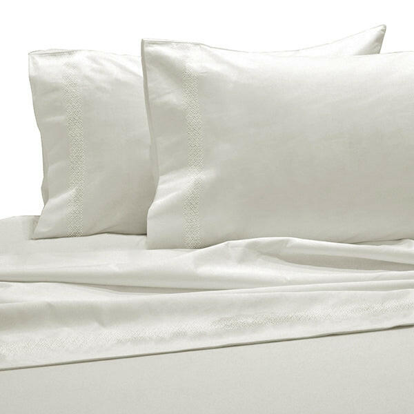 The Linen Company Bedding Queen Ivory 750 Supima Wood Work Bed Sheet Set