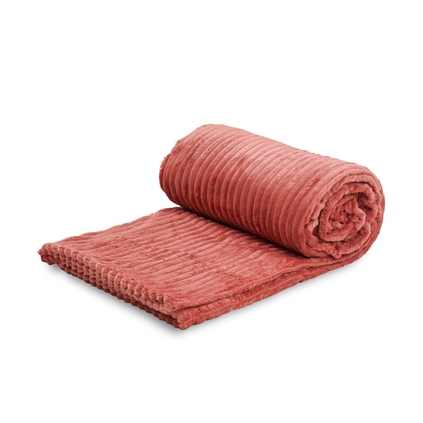 The Linen Company Bedding Single Dusty Rose Microfiber Plush Striped Blanket Dusty Rose Microfiber Plush Blanket | Bedding | The Linen Company