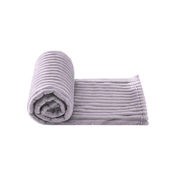 The Linen Company Bedding Single Lavender Microfiber Plush Striped Blanket