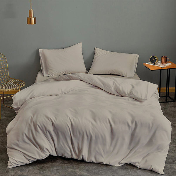 The Linen Company Bedding Single Taupe Duvet Cover Set