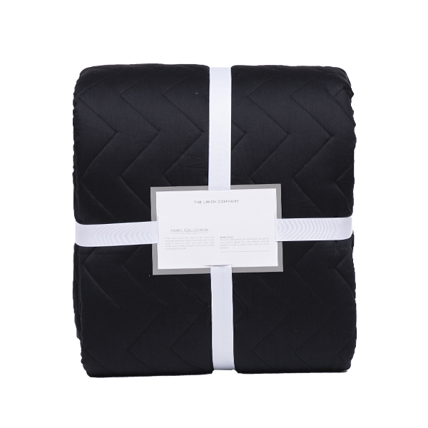The Linen Company Bedding Standard Black Zig Zag Hotel Bedspread