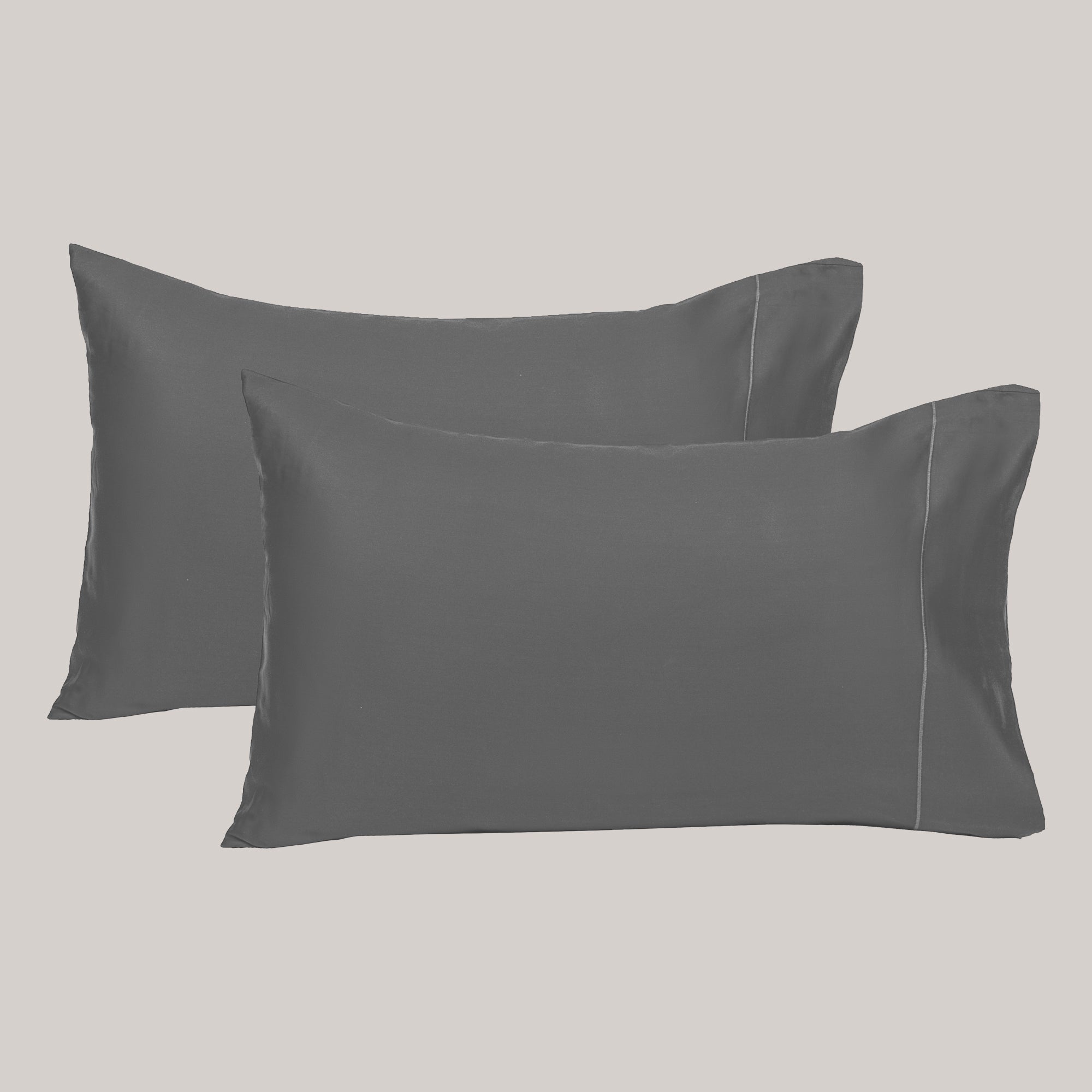 The Linen Company Bedding Standard Grey Solid Microfiber Pillowcases