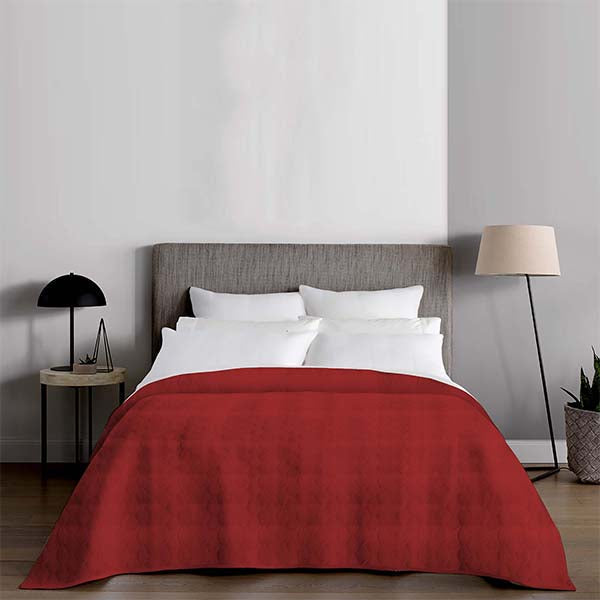 The Linen Company Bedding Standard Maroon Honeycomb Hotel Bedspread