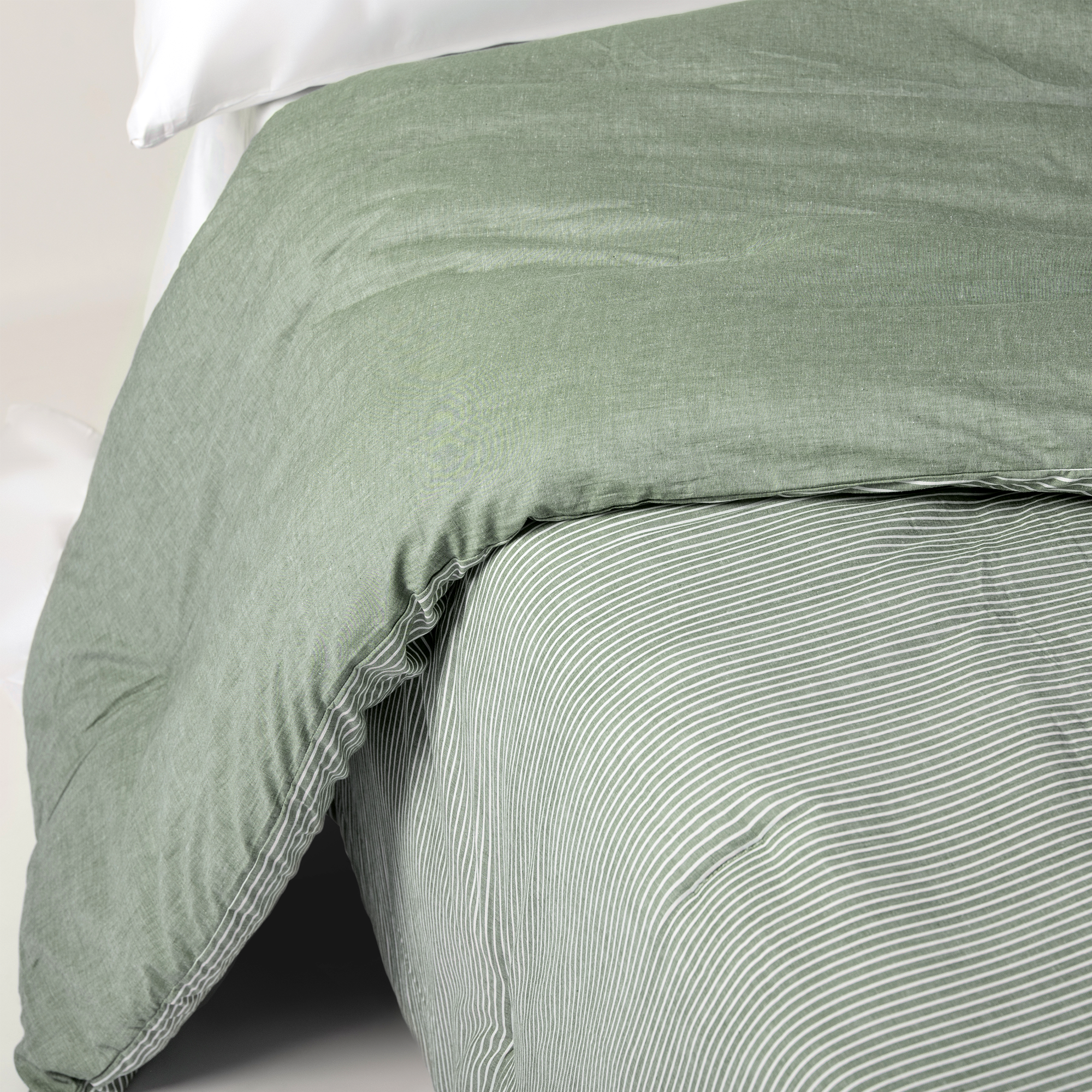 The Linen Company Bedding Standard Olive Striped Comforter